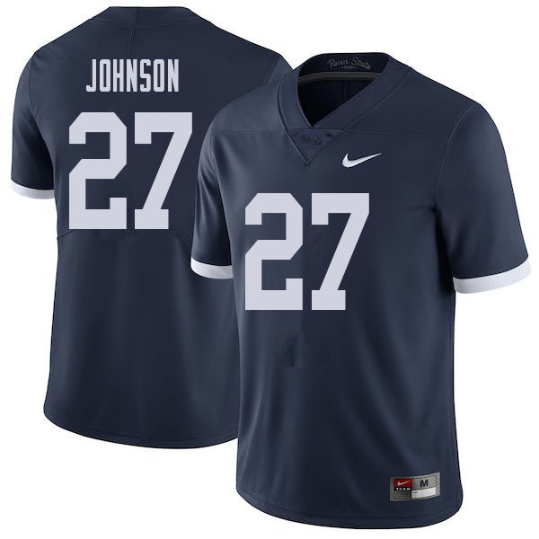 Men #27 T.J. Johnson Penn State Nittany Lions College Throwback Football Jerseys Sale-Navy